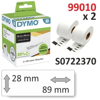 Etiquetas labelwriter 89x28mm 99010, Dymo