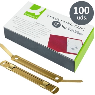 Caja 100 encuadernadores fasteners, Q-connect