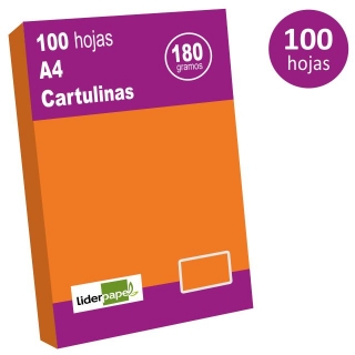 Pack 100 cartulinas folio,, Liderpapel